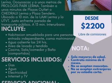 Departamento compartido de 3 habitaciones, Lerma · Renta de Cuartos Amueblados