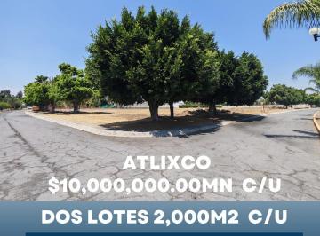 Terreno / Lote · 2015m² · Lotes en Venta Dentro de Fraccionamiento Real de La Alfonsina Atlixco, de Lujo con Ubicación Privile