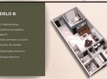 Departamento · 60m² · 2 Recámaras · 1 Estacionamiento · Departamento en Venta #10, 11 y 12 Torre Villa - (4)