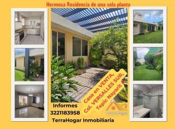 Casa de 3 habitaciones, Tepic · Casa de Una Planta en Venta Colonia Versalles Sur, Tepic Junto a Colonia San Juan