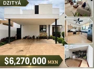 Casa · 267m² · 4 Recámaras · 2 Estacionamientos · Casa en Venta Equipada 4 Recámaras y Paneles Solar, Dzityá