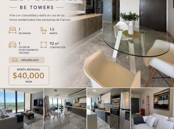 Departamento de 1 habitación, Benito Juárez · Departamento Amueblado en Renta en Be Towers | Puerto Cancún