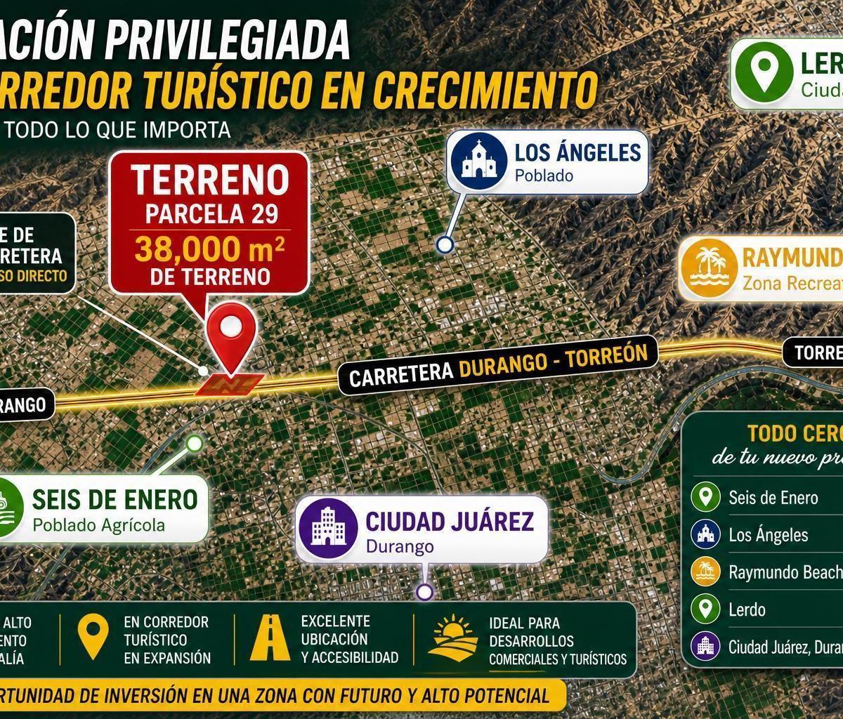 Terreno en Venta, Ejido Seis de Enero, Lerdo Durango
