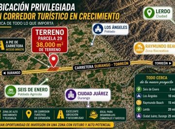 Terreno / Lote · 38000m² · Terreno en Venta, Ejido Seis de Enero, Lerdo Durango