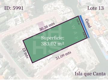 Terreno / Lote · 383m² · Terreno en Venta en Residencial Isla Dorada Cancún Isla Que Canta