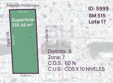 Terreno / Lote · 335m² · Terreno en Venta en La Sm 515 Av Instituto Politecnico Cancun