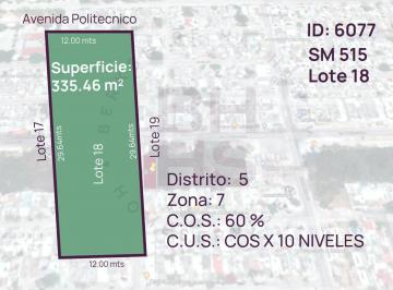 Terreno / Lote · 335m² · Terreno en Venta en La Sm 515 Av Instituto Politecnico Cancun