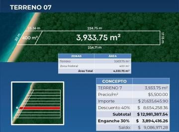 Terreno / Lote · 3933m² · Terreno en Venta en Xulha Frente a Laguna