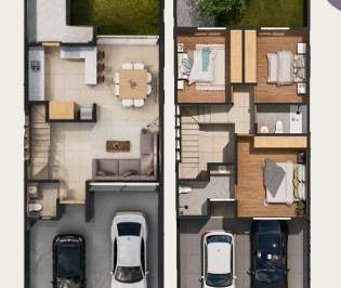 Casa · 143m² · 3 Recámaras · 2 Estacionamientos · Ell Roquedal