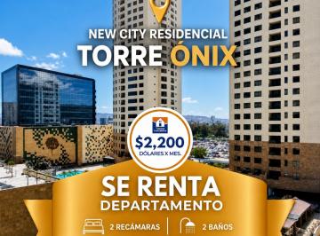 Departamento de 2 habitaciones, Tijuana · Departamento en Renta en New City Residencial Torre Ónix, Zona Río Tijuana | 2 Recámaras | 2 Baños |