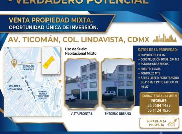 Inmueble productivo urbano , Gustavo A. Madero · Col. Lindavista, Ticoman y Riobamba, Edificio Productos.