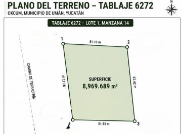Terreno / Lote · 8969m² · Terreno en Pueblo Oxcum