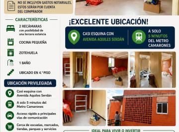 Departamento de 2 habitaciones, Azcapotzalco · Se Vende Departamento