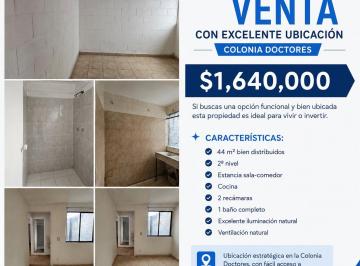 Departamento de 2 habitaciones, Cuauhtémoc · Departamento Colonia Doctores