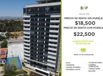 Departamento de 3 habitaciones, León · Departamento de 110 m² con 3 Recámaras en Renta en Aeva