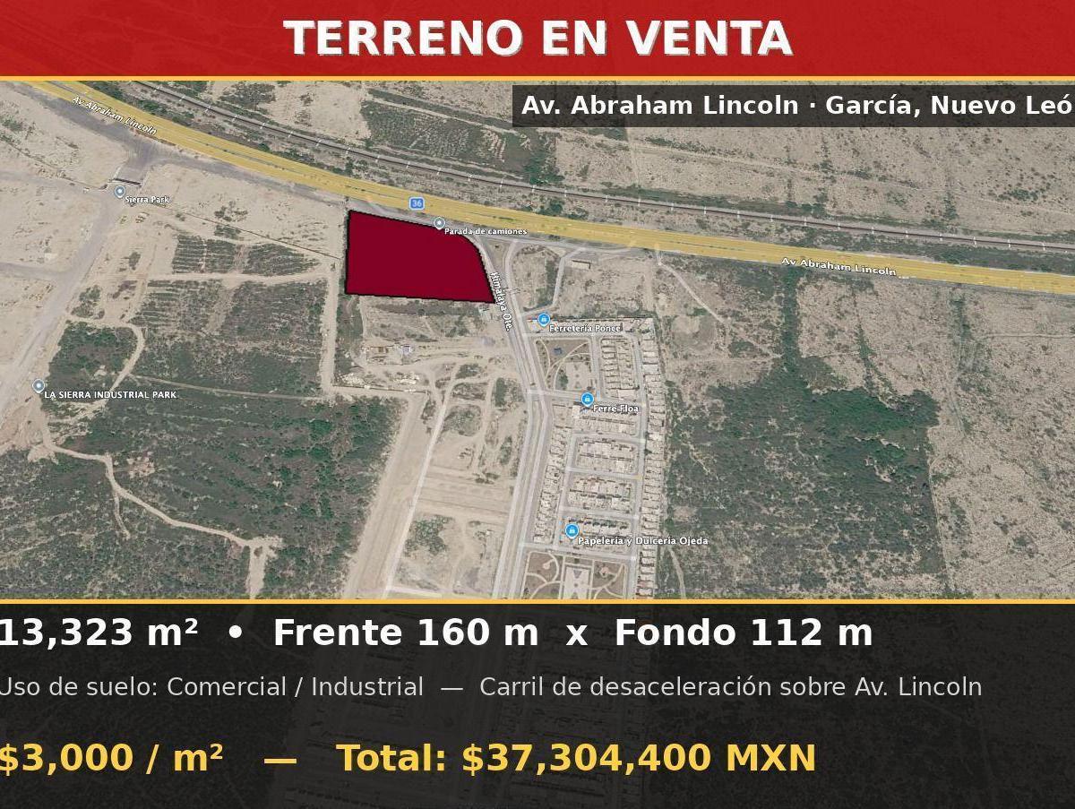 Terreno en Venta en Av Lincoln Col. Punta Alta en Garcia, N. L.