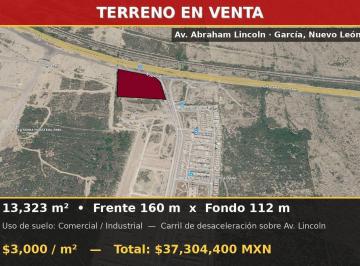 Terreno / Lote · 13323m² · Terreno en Venta en Av Lincoln Col. Punta Alta en Garcia, N. L.