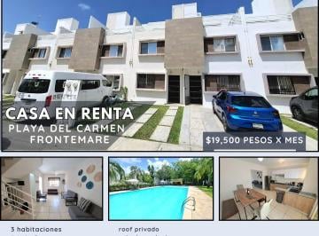Casa · 118m² · 3 Recámaras · 1 Estacionamiento · Casa en Renta Tres Habitaciones en Frontemare Playa del Carmen.