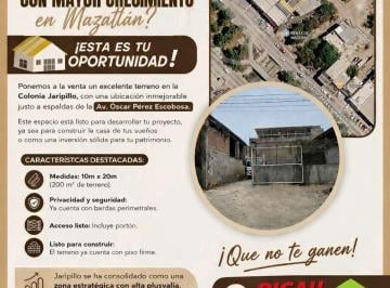 Terreno / Lote , Mazatlán · Terreno en Col. Jaripillo - a Una Calle de La Av Libramiento II