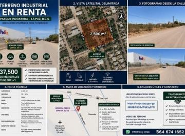Terreno / Lote , La Paz · Terreno Industrial en Renta 2,500 m² Parque Industrial
