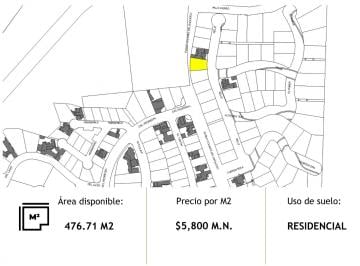 Terreno / Lote 476m² Venta Colinas Del Bachoco · Terreno en Venta en La Cañada Residencial, Hermosillo, Sonora de 476.71 m² en Zona de Alta Plusvalía