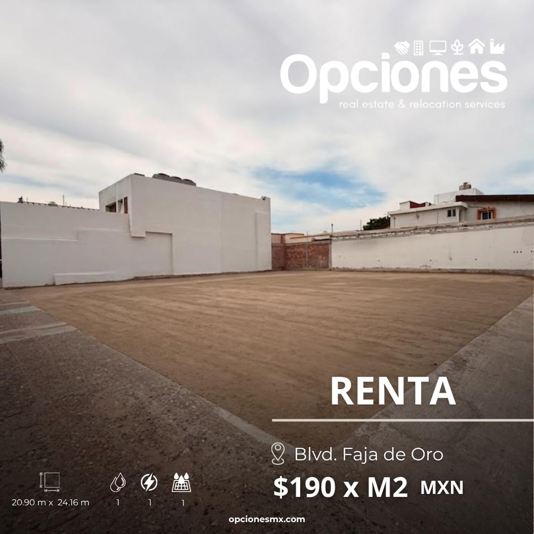 Terreno en Renta en Blvd. Faja de Oro
