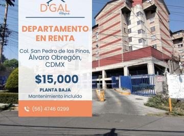 Departamento de 2 habitaciones, Alvaro Obregón · Departamento en Renta – Col. San Pedro de Los Pinos