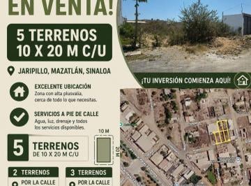 Terreno / Lote , Mazatlán · Terrenos en Col. Jaripillo - 5 Lotes, 1 Gran Oportunidad