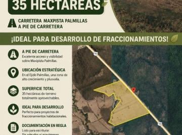 Terreno / Lote , Mazatlán · Terreno en Ejido Palmillas - 35 Hectáreas a Pie de Carretera
