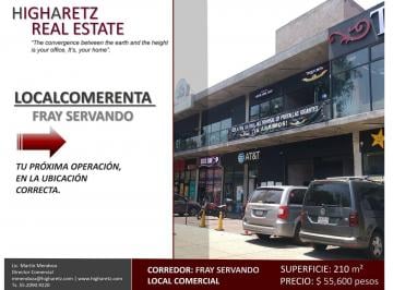 Local comercial 210m² Renta Esperanza · Excelente Local Comercial Renta Av Fray Servando II
