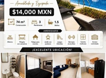 Casa de 3 habitaciones, Cancún · Casa en Renta Las Fuentes Residencial