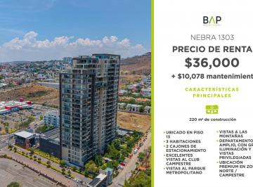 Departamento de 3 habitaciones, León · Departamento de 220 m² con 3 Recámaras en Renta en Villas del Campestre