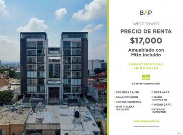 Departamento de 1 habitación, León · Departamento de 62 m² con 1 Recámara en Renta en Jardines del Moral