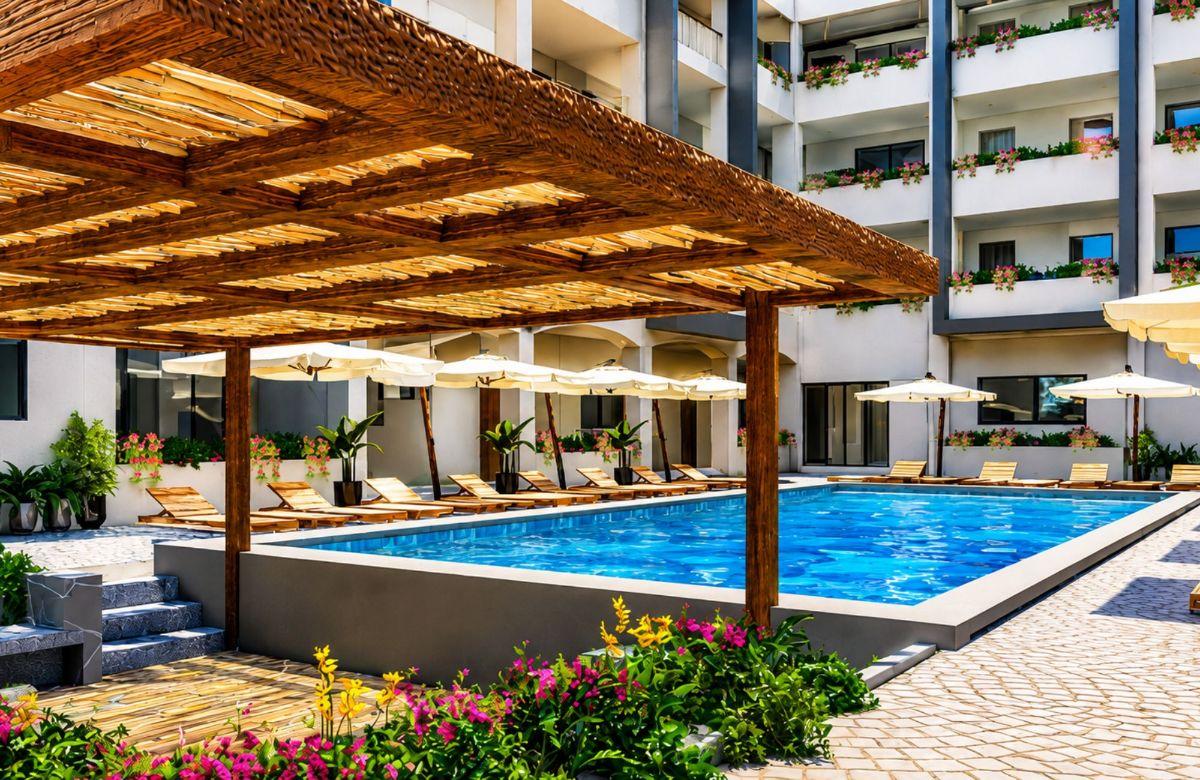 Bright Apartment with Terrace, Swimming Pool, and Sunbeds, for Sale