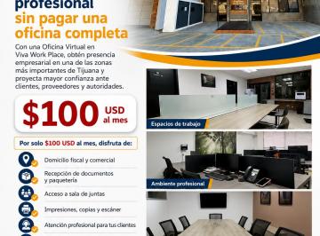 Oficina , Tijuana · Oficina Virtual en Viva Workplace, Obtén Presencia Empresarial en Una de Las Zonas Más Importantes D