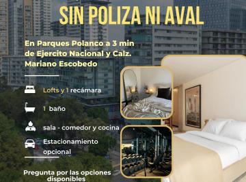 Departamento de 1 habitación, Miguel Hidalgo · Departamento en Loft en Renta en Parques Polanco, Ampliación Granada. Sin Aval Ni Póliza