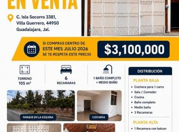 Casa de 6 habitaciones, Guadalajara · Se Vende Casa con Excelente Ubicación