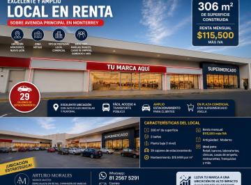 Local comercial , Monterrey · Renta de Local de 306 m² en Plaza Comercial L Monterrey