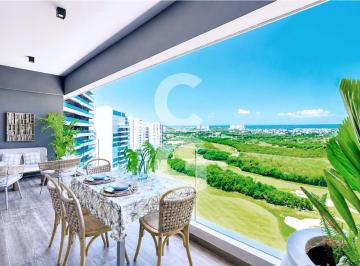 Departamento · 120m² · 2 Recámaras · 2 Estacionamientos · Departamento en Renta en Cancún en Residencial Woha en Av Bonampak con Vista Al Mar