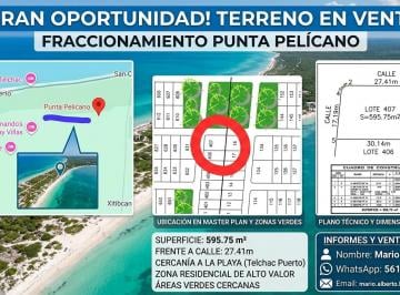 Terreno / Lote , Telchac Pueblo · Terreno en Esquina en Fase 2 Punta Pelícano