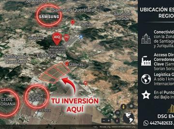 Terreno industrial en Venta Parque industrial Parque Aeroespacial de Quéretaro · 2 Macrolotes Industriales de 3.89 Ha a Sólo 500 m del Aeropuerto de Queréta