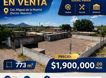 Terreno comercial , Culiacán · Terreno Bardeado Sector Abastos (Taller, Yarda o Bodega)