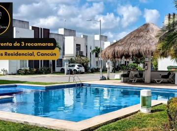 Casa · 3 Recámaras · Casa en Renta en Cancún 3 Recámaras con Alberca y Mantenimiento Incluido
