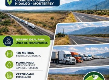 Terreno / Lote · 270000ha · Terreno Comercial en Venta - 27 Hectáreas con 120 m Frente a Carretera Sabinas - Monterrey
