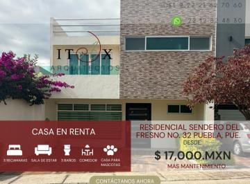 Casa en condominio de 3 habitaciones, Puebla · Casa en Renta en Residencial Sendero del Fresno | 3 Recámaras | $17,000