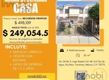 Casa · 53m² · 2 Recámaras · 1 Estacionamiento · Casa en Lago Baykal, Ojo de Agua