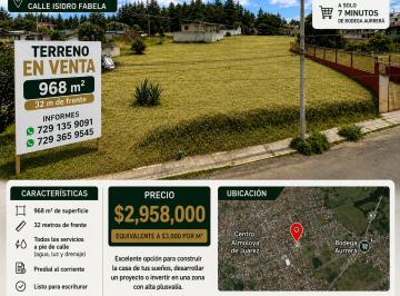 Terreno / Lote , Almoloya de Juárez · Terreno de 968 m² en La Cabecera Municipal de Almoloya de Juárez | Todos Serv