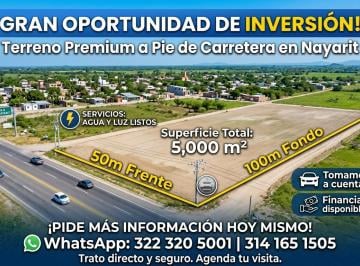 Terreno / Lote , Bahía de Banderas · Terreno Premium a Pie de Carretera