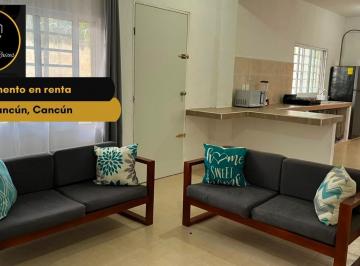 Departamento · 70m² · 2 Recámaras · 2 Estacionamientos · Departamento en Renta en Cancún 2 Recámaras Amueblado en Planta Baja con Alberca, Cancún, Quintana R