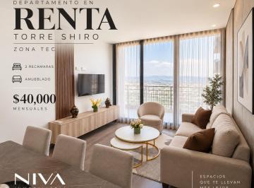 Departamento de 2 habitaciones, Monterrey · Departamento Renta en Torre Shiro, Zona Tec